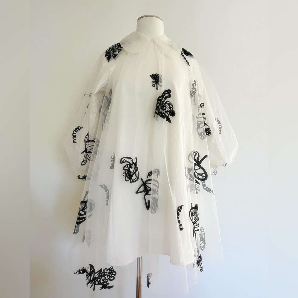 jnby by JNBY graffiti flower tulle dress